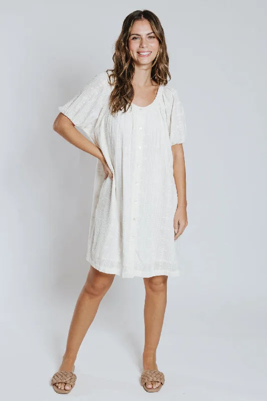 A-line Dresses for Flattering -Vera S/S Button Down Dress