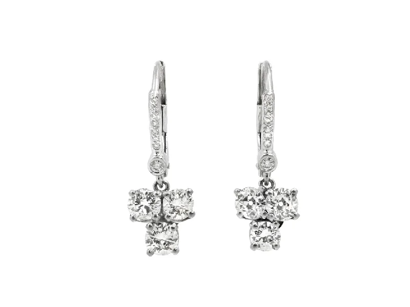 Hippie Drop Earrings with Beads -Beladora 'Bespoke' Diamond Drop Earrings in 18K White Gold