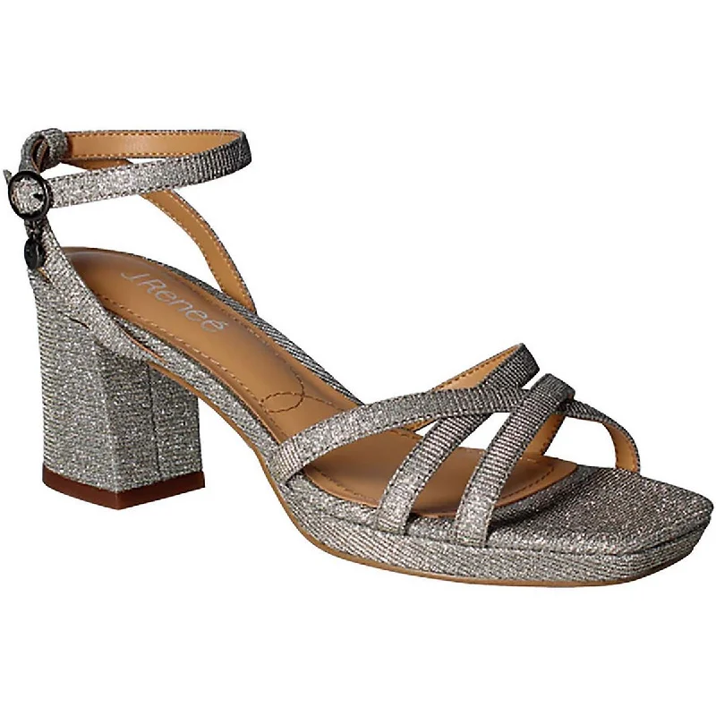 Trendy sandals for men with woven straps and lightweight footbed for comfort-J. Renee Womens Klarson Metallic Ankle Strap Heels