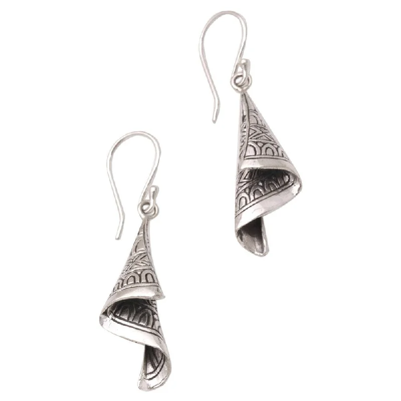 Tarnish Resistant Drop Earrings for Longevity -NOVICA Handmade Sterling Silver Shining Songket Earrings (Bali) - 1.8*0.4