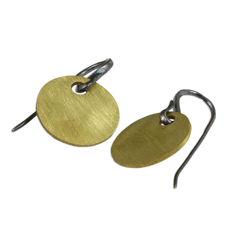 Geometric Drop Earrings for Trend -Golden Morning Gold Overlay Earrings - 1L*0.6W