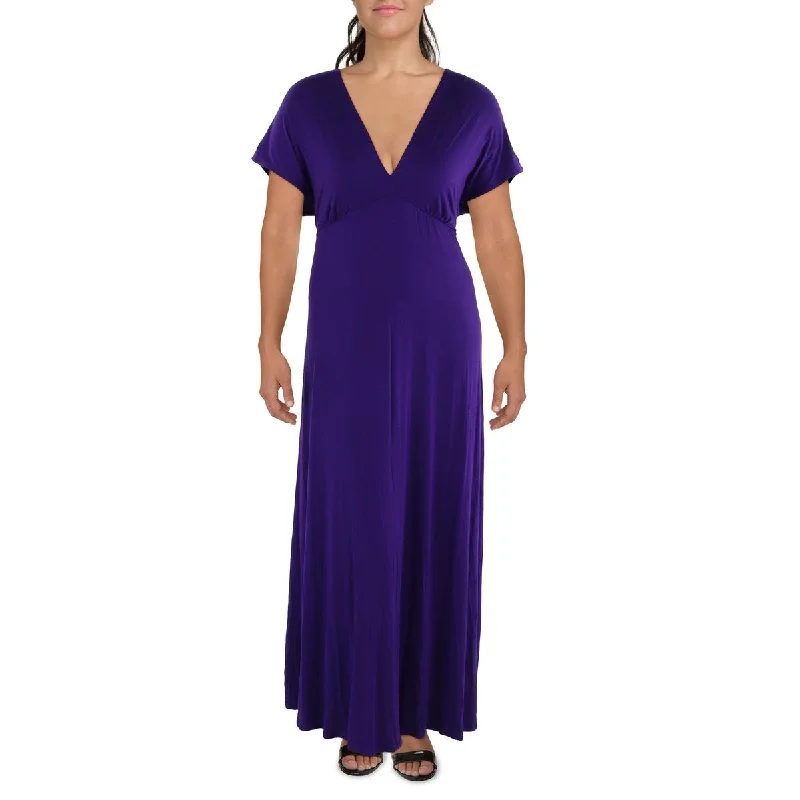 Wrap Dresses for Adjustable -24seven Comfort Apparel Womens Plus Full Length V-Neck Maxi Dress