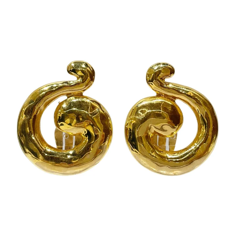 Drop Earrings with Polished Shine -Yves Saint Laurent  Plating Clip Earrings (Pre-Owned)