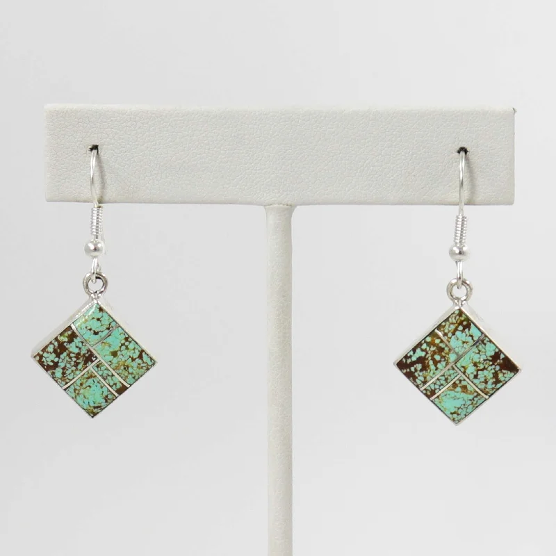 Maximalist Drop Earrings for Bling -Number Eight Turquoise Earrings