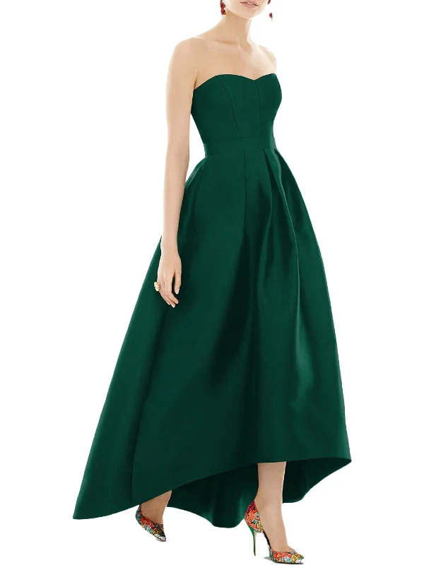 Capri Dresses for Playful -Womens Satin Hi-Low Evening Dress