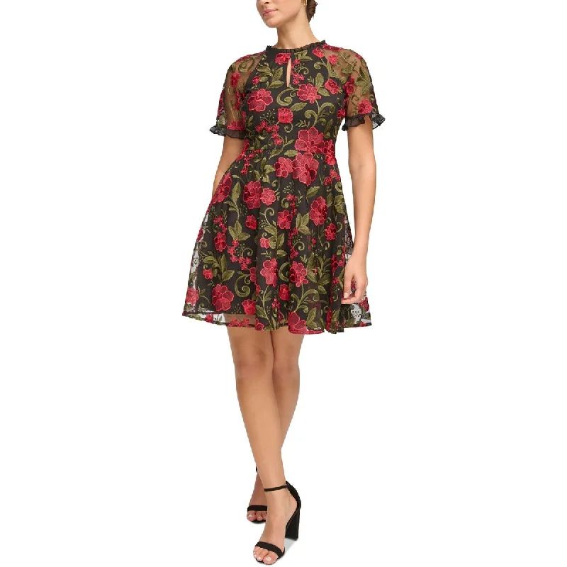 Leather Dresses for Luxury -Kensie Womens Floral Print Mini Fit & Flare Dress