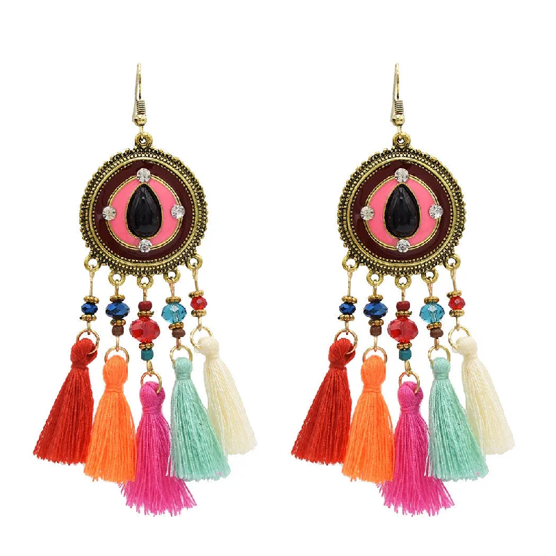 Drop Earrings for Travel Look -Wholesale Vintage Tassel Temperament Earrings