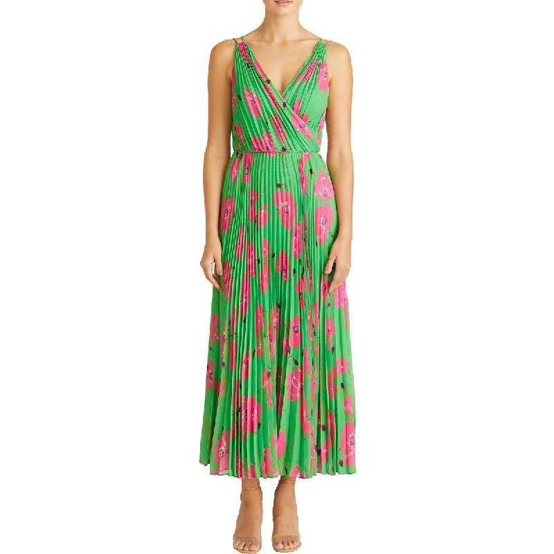 Mother's Day Dresses for Gift -ML Monique Lhuillier Womens Pleated Tea Length Midi Dress