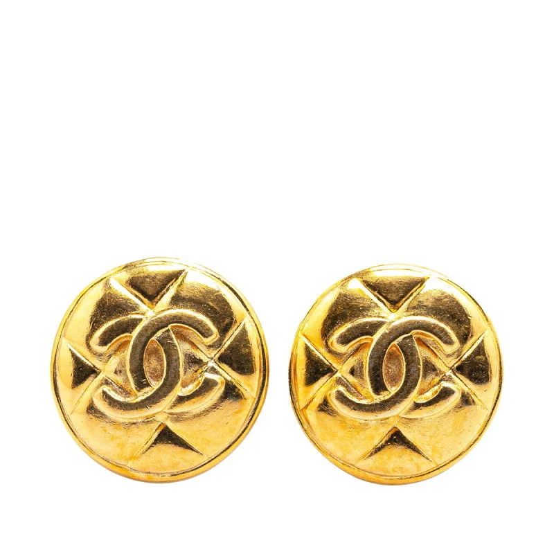 Push Back Drop Earrings for Convenience -Chanel Matelasse  Clip Earrings (Pre-Owned)