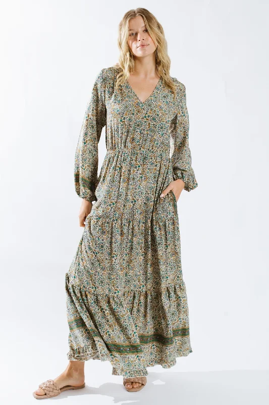 Halter Dresses for Chic Style -Moulika L/S Maxi Dress