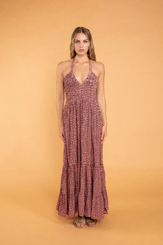 Silk Dresses for Luxurious -Giana Maxi Halter Dress