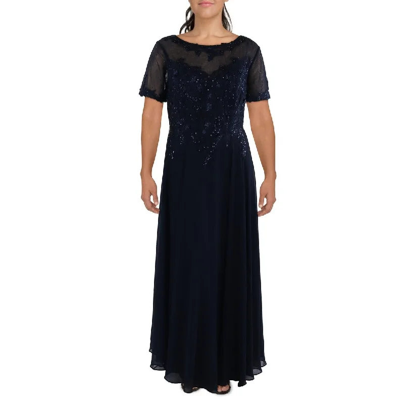 Work Dresses for Professional -Xscape Womens Plus Chiffon Embellished Evening Dress