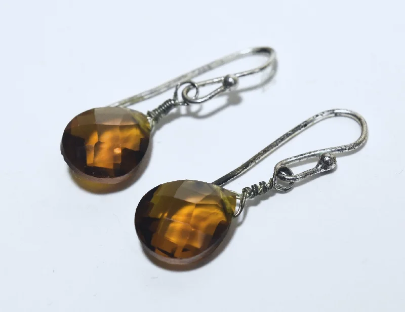 Best hoop earrings with vintage-style detailing for a nostalgic and timeless look-Amber Checkerboard Faceted Teardrop Dangle Earrings