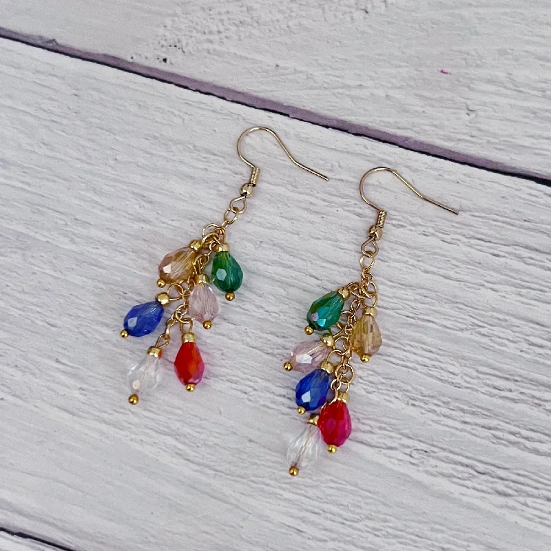 Best hoop earrings with intricate beaded details for a textured, stylish appearance-Beaded Christmas Light Earrings