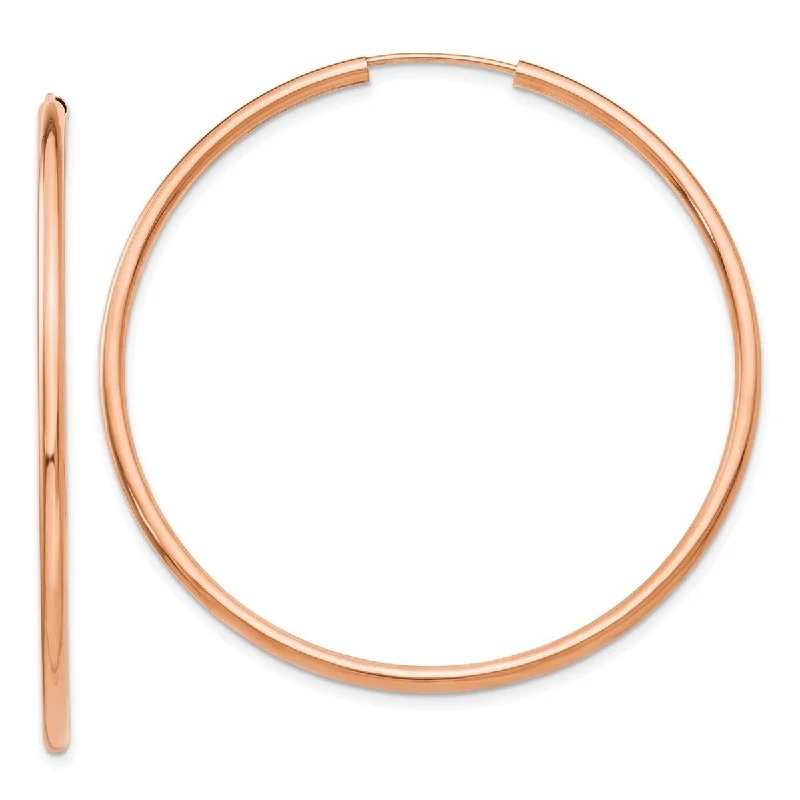 Hoop earrings with abstract shapes for an artistic and creative touch-Curata 14k Rose Gold Polished Endless 49x2mm Hoop Earrings