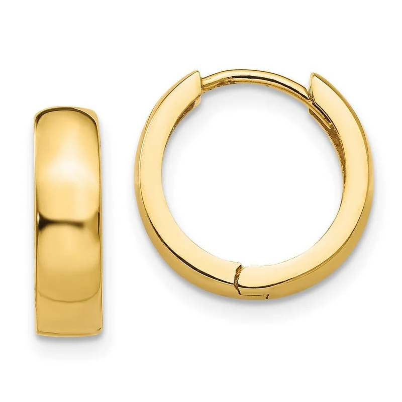 Best hoop earrings with minimal embellishments for a sleek and modern look-Curata 14k Yellow Gold Solid Polished Hinged 3x13.5mm Hoop Earrings