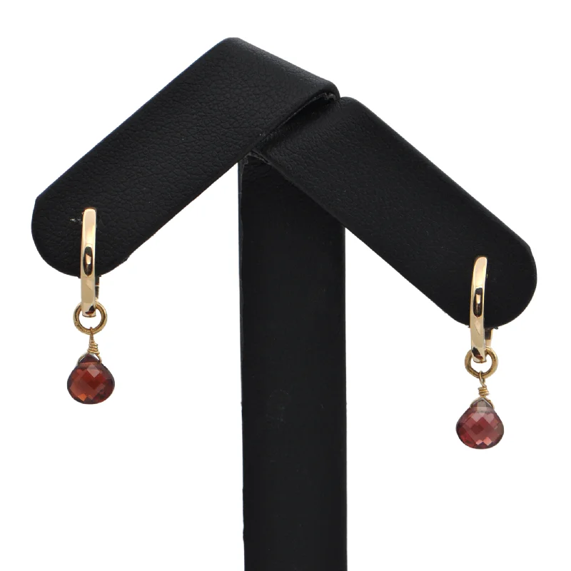 Best hoop earrings with blackened metal for an edgy and bold appearance-Daisy Exclusive Garnet 18k Gold Earring Enhancers