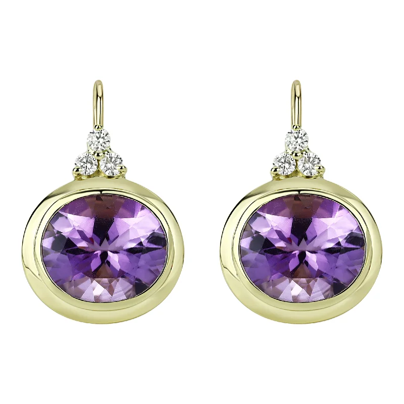 Best hoop earrings with tribal designs for a cultural and exotic aesthetic-Earrings - Amethyst And Diamond