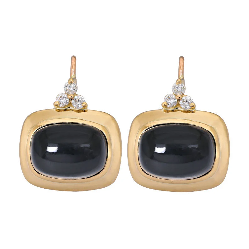 Best hoop earrings with gold-plated finishes for an affordable luxury vibe-Earrings- Black Onyx and Diamond