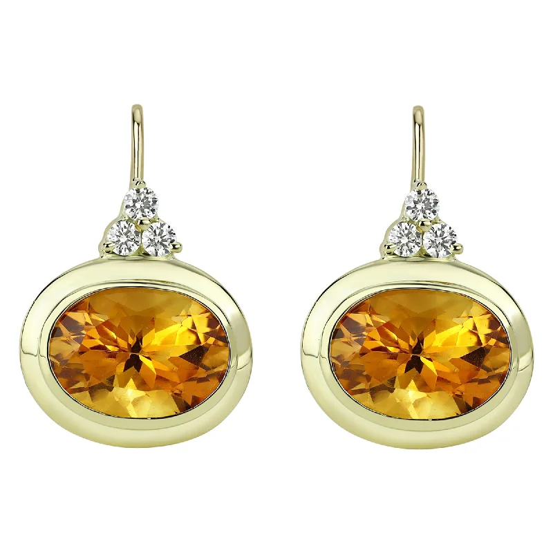 Best hoop earrings with butterfly motifs for a playful and whimsical appearance-Earrings - Citrine And Diamond