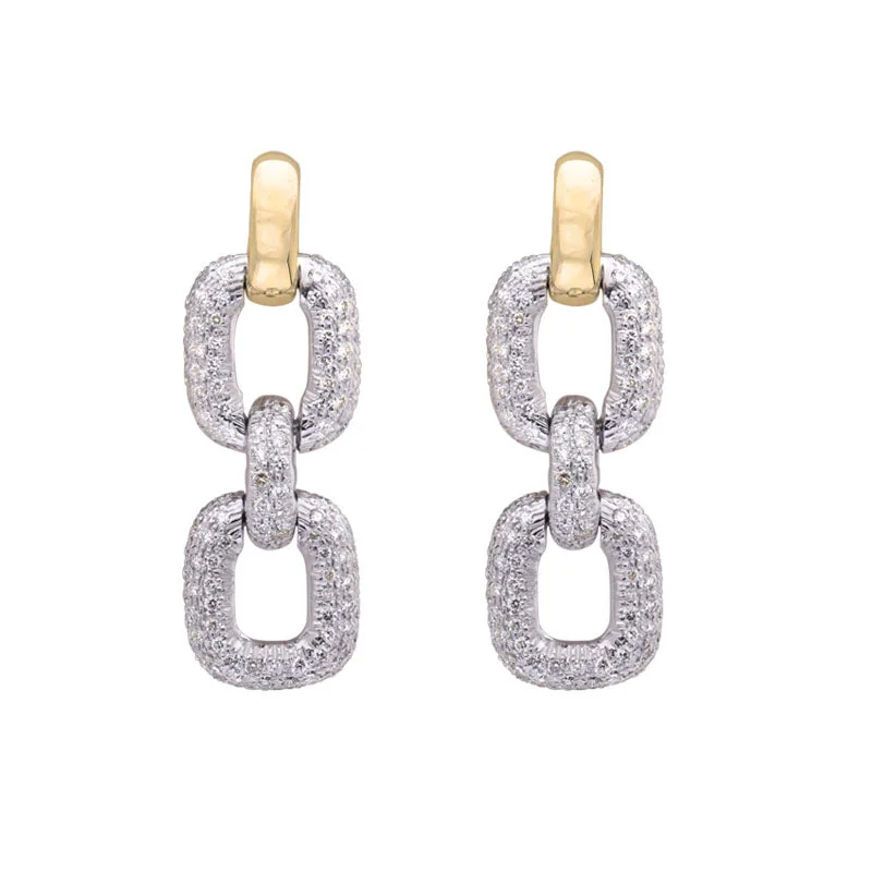 Best hoop earrings with hammered gold for a rustic yet elegant look-Earrings- Diamond