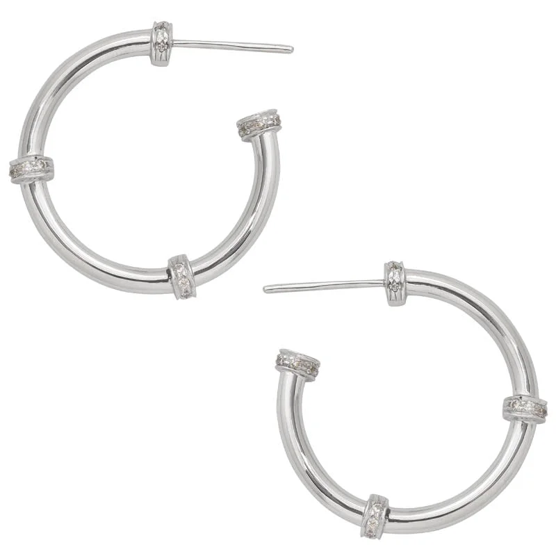 Best hoop earrings with cubic zirconia for a budget-friendly, dazzling look-Earrings- Diamond