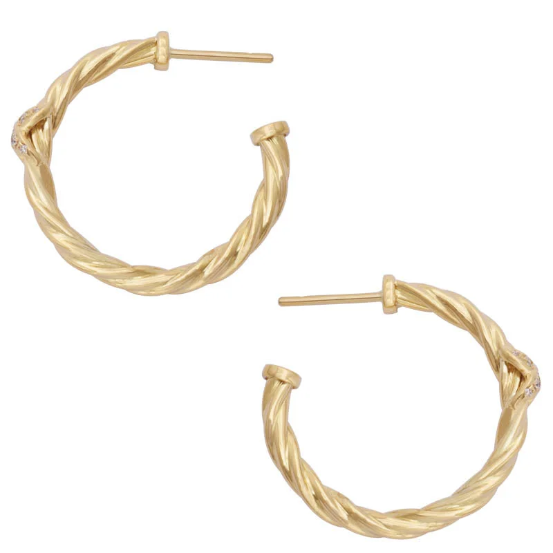 Hoop earrings with intricate designs for a unique and artistic appearance-Earrings- Diamond