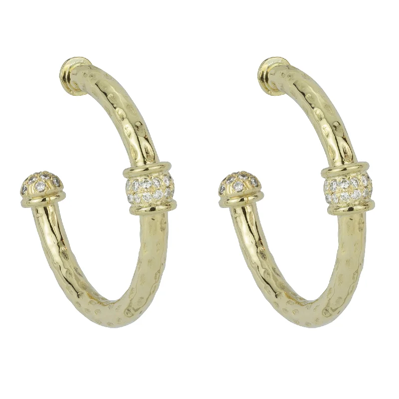 Hoop earrings with faceted crystals for added sparkle and shine-Earrings - Diamond