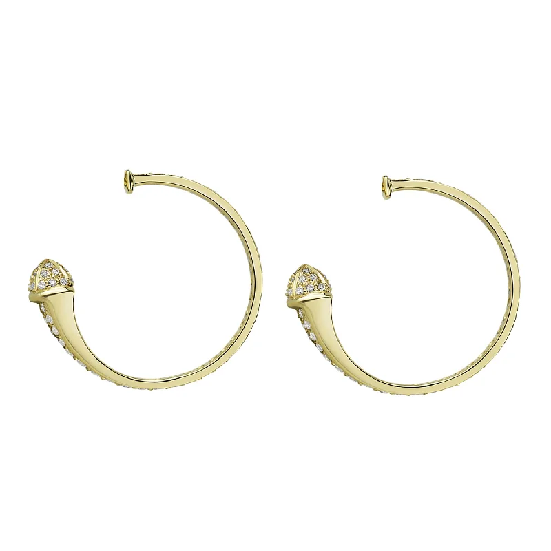 Hoop earrings with braided patterns for a detailed and textured finish-Earrings - Diamond