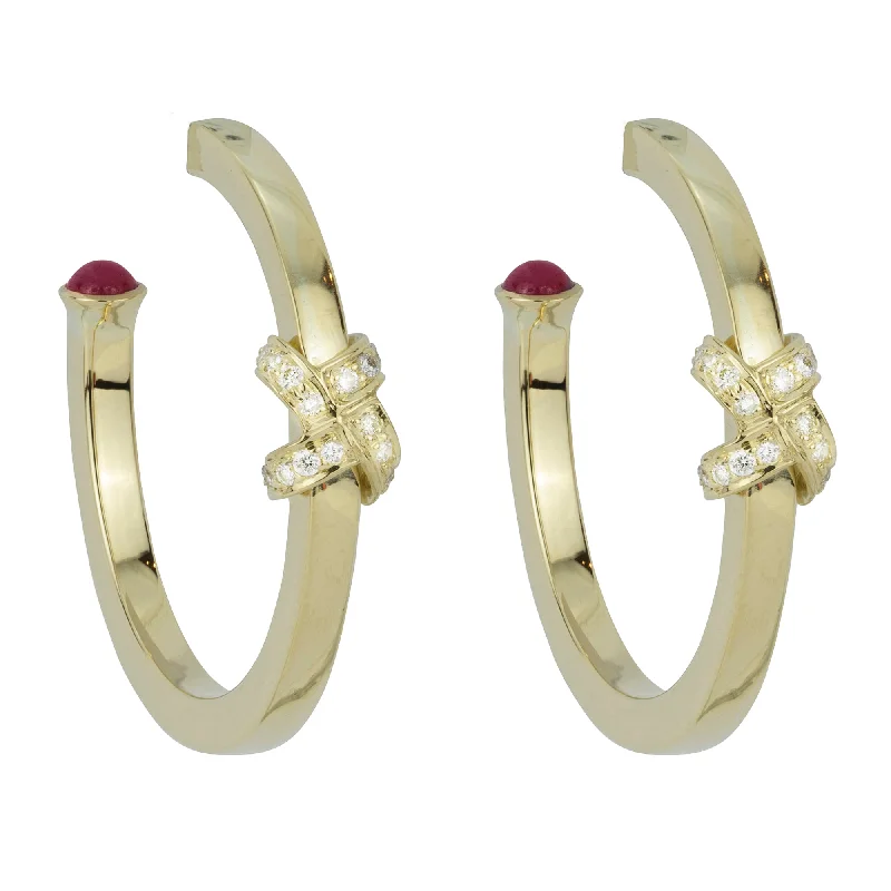 Hoop earrings with snake print designs for an edgy, wild appearance-Earrings - Diamond And Ruby