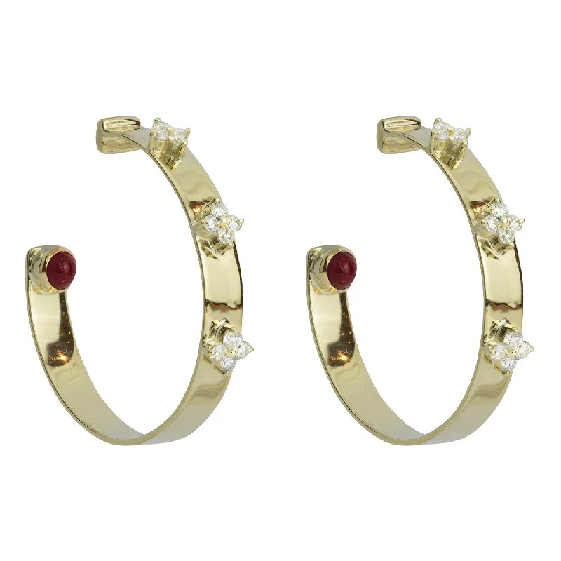 Best hoop earrings with baroque pearls for a luxurious and elegant vibe-Earrings - Diamond And Ruby