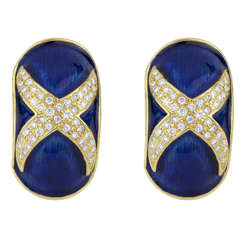 Hoop earrings with stacked layers for a bold and textured design-Earrings- Diamond (enamel)