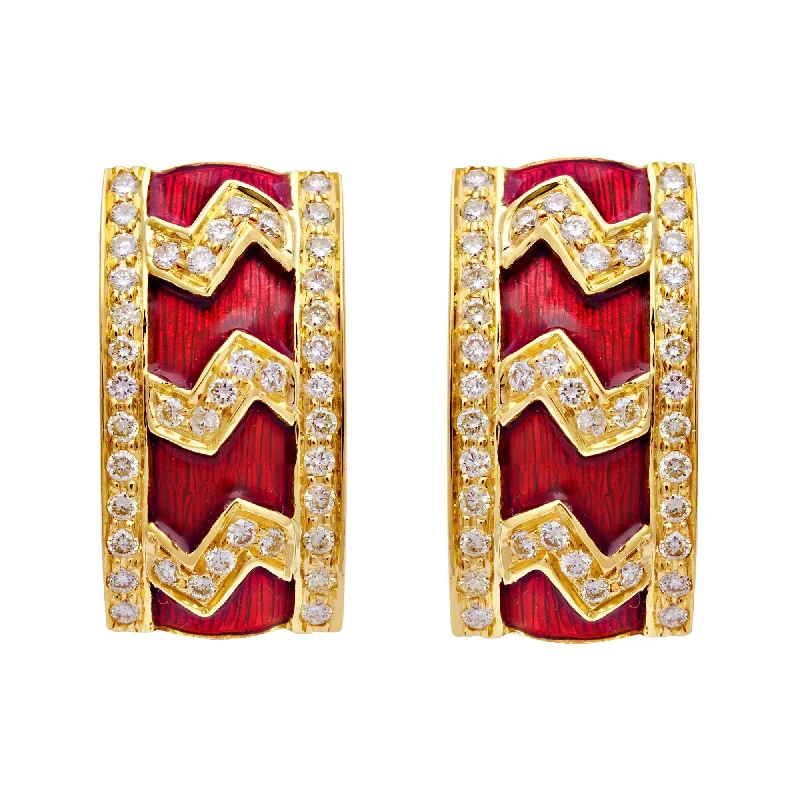 Best hoop earrings with marbled designs for a trendy and artistic effect-Earrings-Diamond (Enamel)