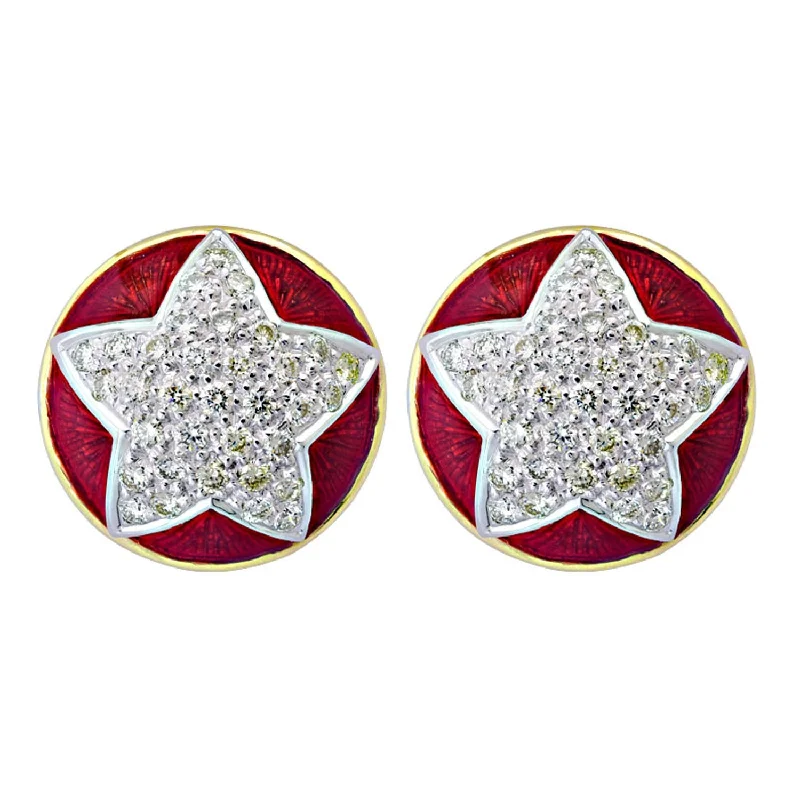 Best hoop earrings with geometric cuts for a sharp, modern appeal-Earrings- Diamond (enamel)