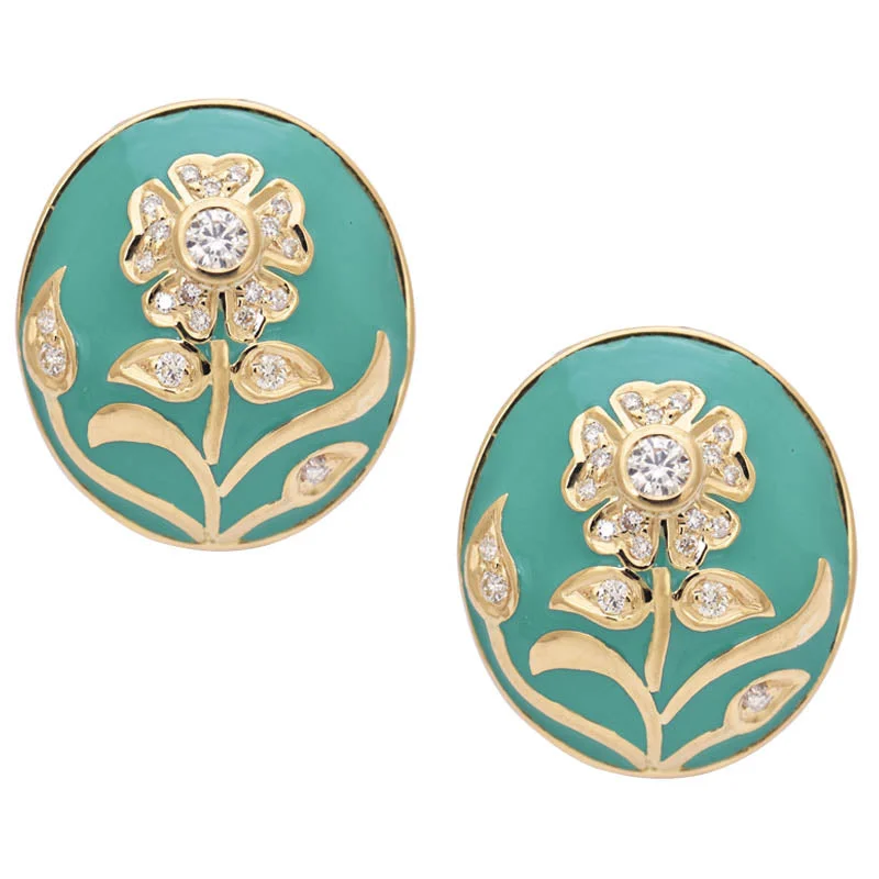 Best hoop earrings with marbled designs for a trendy and artistic effect-Earrings- Diamond (Enamel)