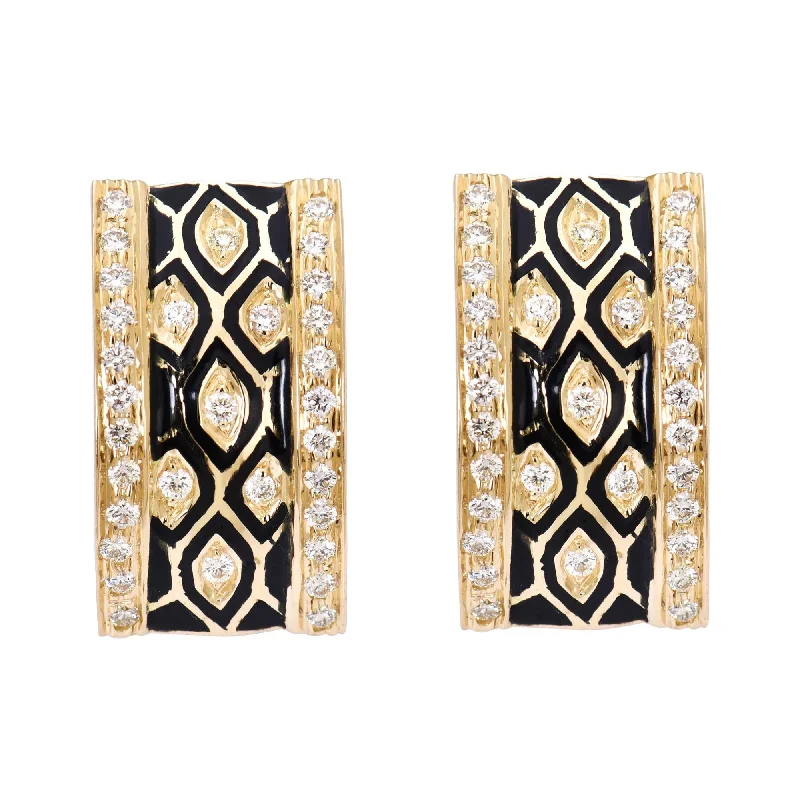 Best hoop earrings with floral designs for a feminine and delicate look-Earrings - Diamond (Enamel)