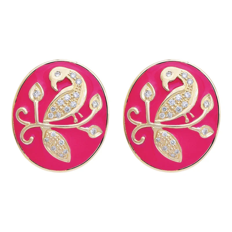 Best hoop earrings with enamel details for a colorful and modern look-Earrings- Diamond (Enamel)