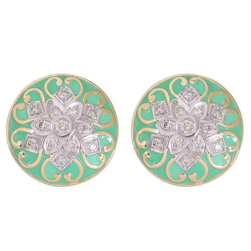 Hoop earrings with circle designs for a classic and timeless shape-Earrings- Diamond (Enamel)