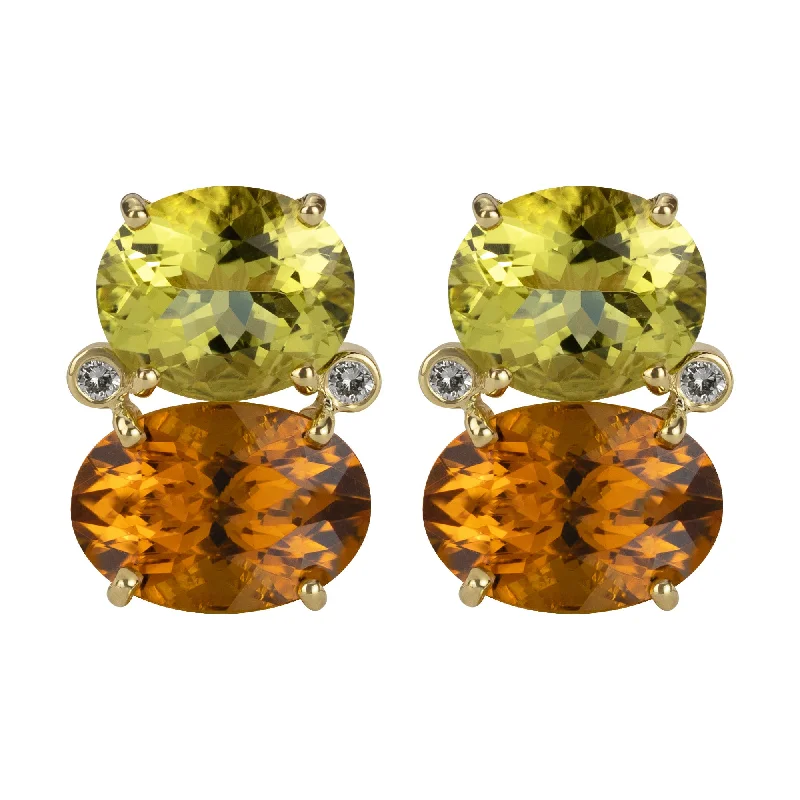 Best hoop earrings with gold for a luxurious and timeless look-Earrings - Lemon Quartz, Citrine And Diamond