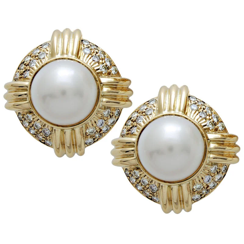 Best hoop earrings with sterling silver for an affordable and chic design-Earrings- Pearl And Diamond