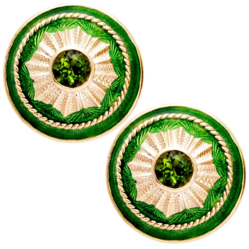 Best hoop earrings with floral designs for a feminine and delicate look-Earrings- Peridot (Enamel)