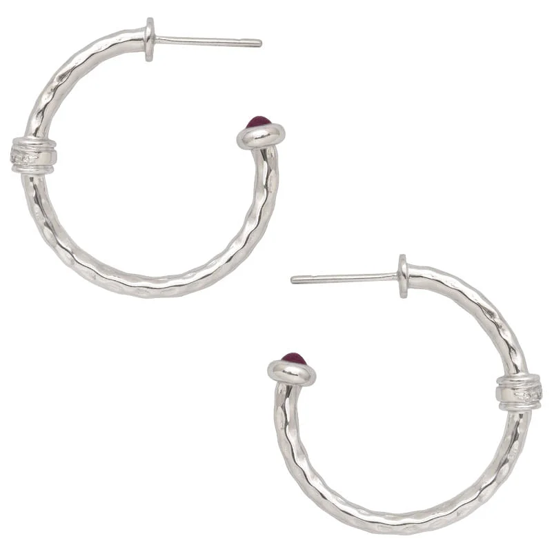 Best hoop earrings with Swarovski crystals for added sparkle and luxury-Earrings- Ruby and Diamond