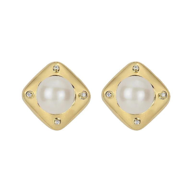 Best hoop earrings with asymmetrical designs for a fashion-forward, avant-garde look-Earrings- South Sea Pearl And Diamond