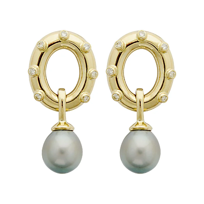 Best hoop earrings with turquoise stones for a bohemian-inspired vibe-Earrings- South Sea Pearl And Diamond