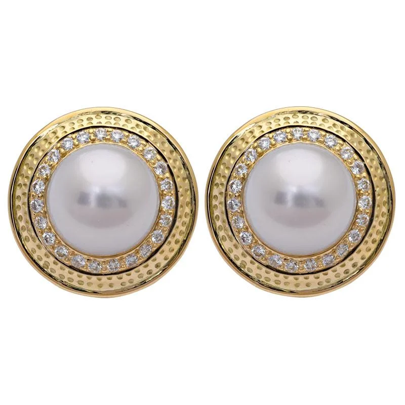 Best hoop earrings with butterfly motifs for a playful and whimsical appearance-Earrings- South Sea Pearl and Diamond