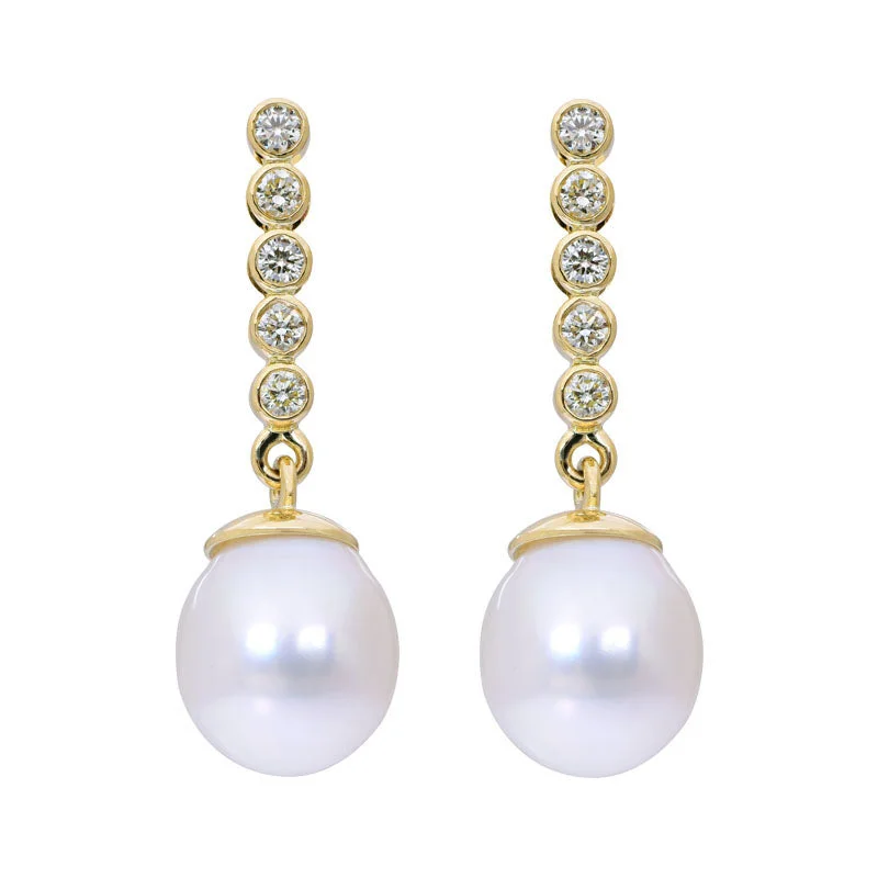 Best hoop earrings with asymmetrical designs for a fashion-forward, avant-garde look-Earrings- South Sea Pearl and Diamond