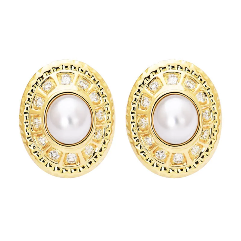 Best hoop earrings with butterfly motifs for a playful and whimsical appearance-Earrings- South Sea Pearl and Diamond