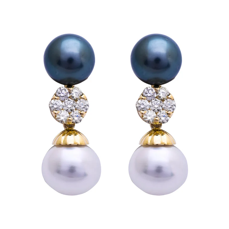 Best hoop earrings with detachable studs for a versatile and adjustable accessory-Earrings- South Sea Pearl and Diamond