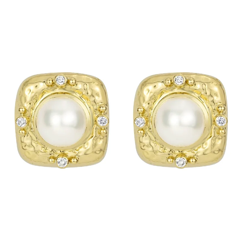 Hoop earrings with satin finishes for a smooth and elegant appearance-Earrings - South Sea Pearl And Diamond