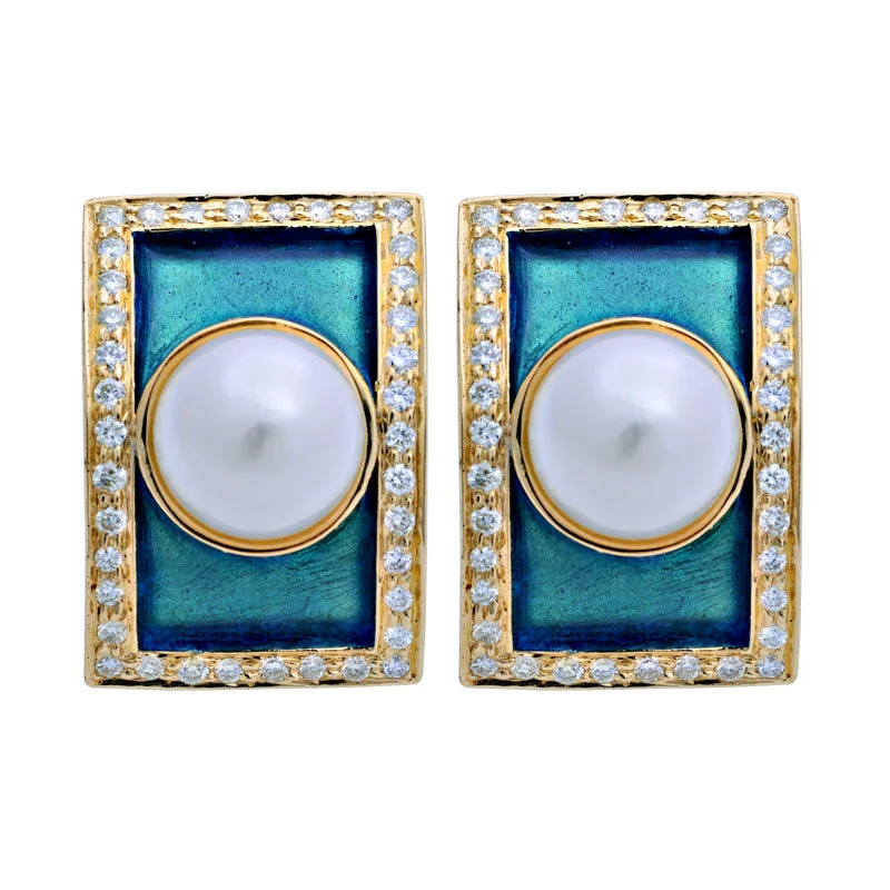 Best hoop earrings with minimal embellishments for a sleek and modern look-Earrings-South Sea Pearl and Diamond (Enamel)